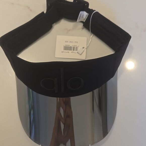 Alo Black Visor with Silver Brim - Picture 8 of 8